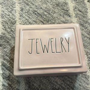 Pink Ceramic Rae Dunn Jewelry Box
